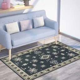 presto Grey Traditional Polyester 5 ft x 7 ft Machine made Carpet-picture-29