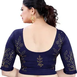 pu fashion Round Neck Women Blouse image 2