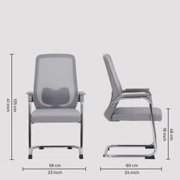 royaloak Venice Breathable Guest Chair in Grey Colour image 2