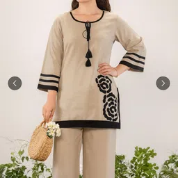 naida Pack of 2 Women Chikan Embroidery, Striped Viscose Rayon A-line Kurta-picture-45