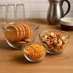 crockware Glass Mixing Bowl Mixing Bowl Set – 3 pcs (approx. 500 ml, 700 ml & 900 ml) Disposable-picture-43