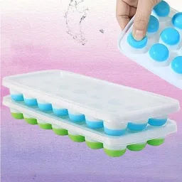 flynhigh Ice Cube for Freezer with Lid 21 Cavaties with Pop Up Easy Release bg 156 Blue, Green Silicone Ice Ball Tray-picture-39