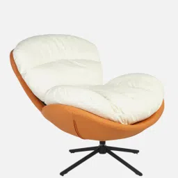 couch n co. Lazy Leatherette Swivel Lounge Chair in Orange Colour image 3