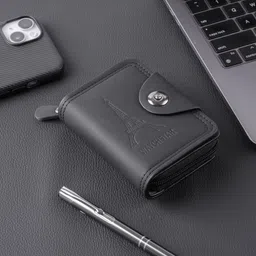 watchstar Men & Women Trendy, Casual, Travel, Formal Black Genuine Leather RFID Card Holder-picture-28