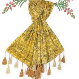 chandwasia Self Design Viscose Men Yellow Stole-picture-16