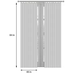 exporthub Grey Floral Polyester 7 Ft Sheer Eyelet Door Curtains (Set of 2) image 3