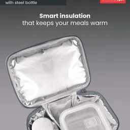 classic essentials BOSTON Borosilicate Glass Lunchbox set with Bottle | Round Set (400 ml Each) 3 Containers Lunch Box image 4