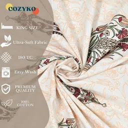 cozyko Cotton King Flat 200 TC Jaipuri Prints Bedsheet image 2