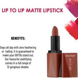 seven seas Lip To Lip Matte Lipstick High Coverage image 4