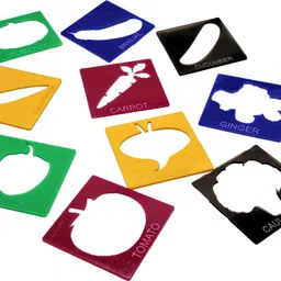 the labworld Vegetable Stencil Set,10 Pieces for Kids Art Craft Drawing Tool Template image 2