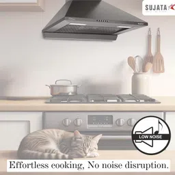 sujata SUJATA_ONYX - Black_60 Auto Clean Wall Mounted BLACK 1250 CMH Chimney image 4