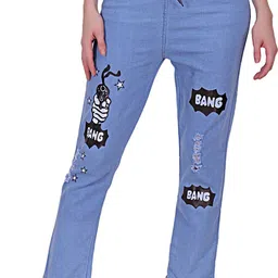 houseofcommon Women Jogger Fit Mid Rise Light Blue Jeans-picture-11