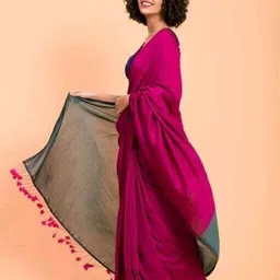 radha madhab textiles Color Block Bollywood Cotton Blend Saree image 1