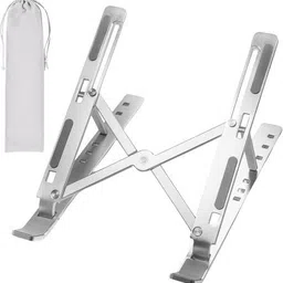 DADNSON laptop stand Aluminum Adjustable Portable Foldable Laptop Stand bol-Laptop Stand 26 Aluminium Floor and Desk Stand Rotatable Laptop Stand with Adjustable Height Compatible with Universal Laptops image 2