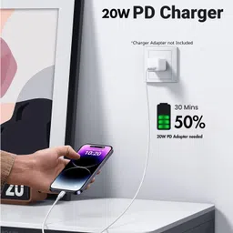 Fash Type C 3 A 1 m Type C to Lightning PD Power Delivery Fast Charging Cable C type image 2