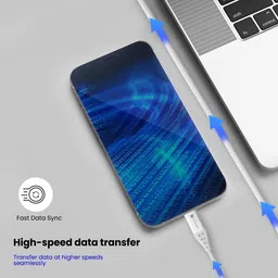 Portronics Lightning Cable 2 A 1 m Konnect L1 20W Type C to 8 Pin image 3