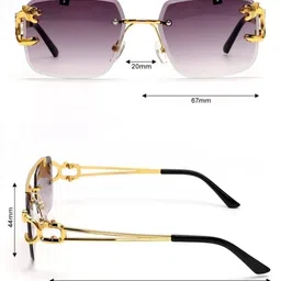 netwiz UV Protection Rectangular Sunglasses (Free Size) image 3
