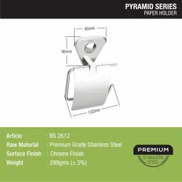 lipka Pyramid Paper Holder Stainless Steel Toilet Paper Holder image 2