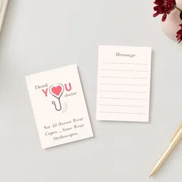 ngartree Thank You Doctor Greeting Card with Message Space, Stethoscope Design Greeting Card image 4