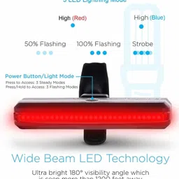 dstechbar Cycle Light Tail Light for Cycle 5 Mode Cycle Back Lights Rechargeable with USB LED Rear Break Light image 2