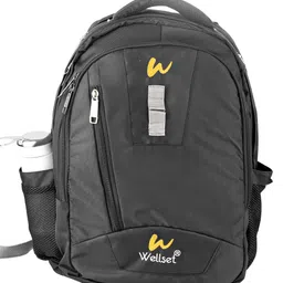 wellset Large 40 L Backpack Swastik 4202 40L Polyester Laptop Backpack for Office Travel (Black)-picture-16