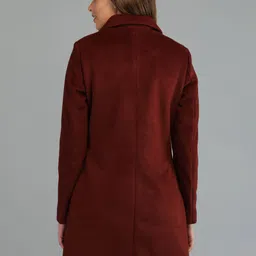 honnete 100 % Polyester Solid Coat For Women image 2