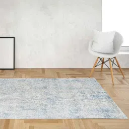 neu looms Blue Abstract Viscose 6 x 9 Feet Hand Woven Carpet-picture-12