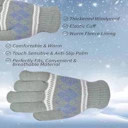 desoria Geometric Print Winter Women Gloves image 4