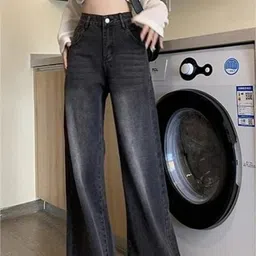 kidoferia Women Relaxed Fit High Rise Black Jeans-picture-14