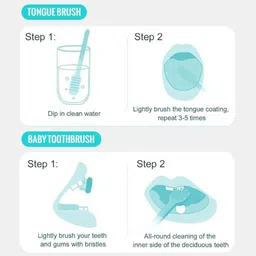 ruri Baby Oral Brush 2 In 1 Toothbrush Tongue Brush Bpa Free Soft Silicone material Ultra Soft Toothbrush image 3