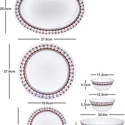 cello Pack of 33 Opalware Glass Dinner Set of 27pcs Dinner Set image 3