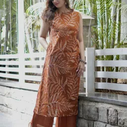 shree ramkrishna fab Women Viscose Rayon Kurta Palazzo Set image 1