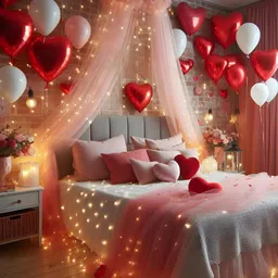 hemito Balloon Love Banner BackDrop Curtain for girls| Tent Romantic Decoration Set-picture-10