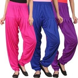 wellfitlook Solid Cotton Viscose Blend Women Harem Pants image 1
