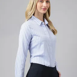 english navy Women Regular Fit Striped Spread Collar Casual Shirt-picture-22