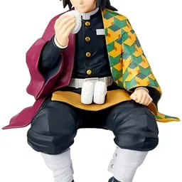Demon Slayer Giyu Tomioka Action Figure Sitting 14 cm Car Dashboard Study Toy-image-5