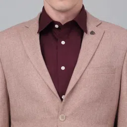 cantabil Men Solid Single Breasted Formal Blazer image 4