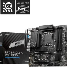 MSI PRO B760M-A WiFi DDR4 12th/13th Gen Intel Processors, LGA 1700, LGA 1700Socket Micro-ATX Intel B760 Chipset DDR4 Motherboard for Desktop image 2