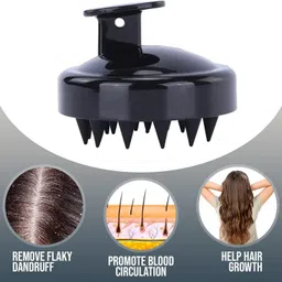 jm seller Hair Scalp Massager Shampoo Brush with Soft Silicone Bristles image 2
