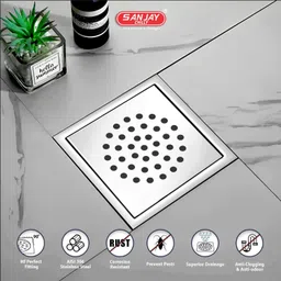 sanjay chilly Floor Stainless Steel Push Down Strainer image 4