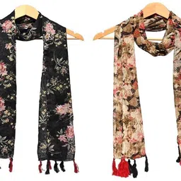 stolevilla Printed Chiffon Women Multicolor Scarf, Stole, Fancy Scarf-picture-21