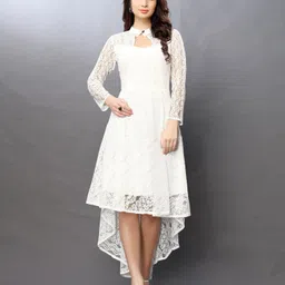 hemang fashion Women High Low White Midi/Calf Length Dress-picture-11
