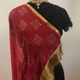 aardiva Chiffon Printed Red Women Dupatta-picture-24
