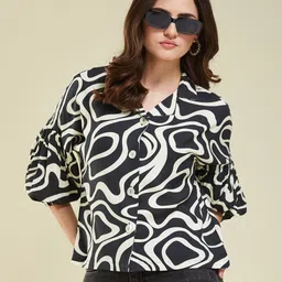 j turritopsis Women Regular Fit Geometric Print Casual Shirt-picture-22