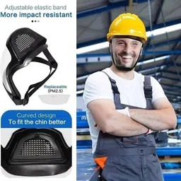 k2j Full Face Shield Upgraded, Impact & Wind Resistant Cycling Mask Adjustable Fit, Transparent Protection for Outdoor & Kitchen Use Blowtorch, Laboratory, Power Tool, Welding, Wood-workingSafety Goggle image 5