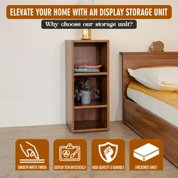 lussomobily Engineered Wood 3 Layer Bookshelf Multipurpose Rack Stand Engineered Wood Open Book Shelf image 4