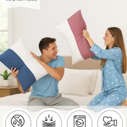 la verne Microfibre Sleeping Pillow Pack of 2 Solid QUILTED image 5