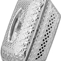 sai praseeda Non Metallic Silver Finish Serving Box/Trays (18 x 13 x 6 cm)-Pack of 6 Tray Serving Set image 4