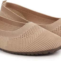 fausto Athleisure Active Wear Knitted Soft Fabric Walking Slip On Ballerina Flat Bellies For Women image 4