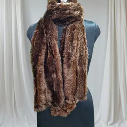 wrapverse private limited Self Design Wool Blend Women Brown Fancy Scarf-picture-23